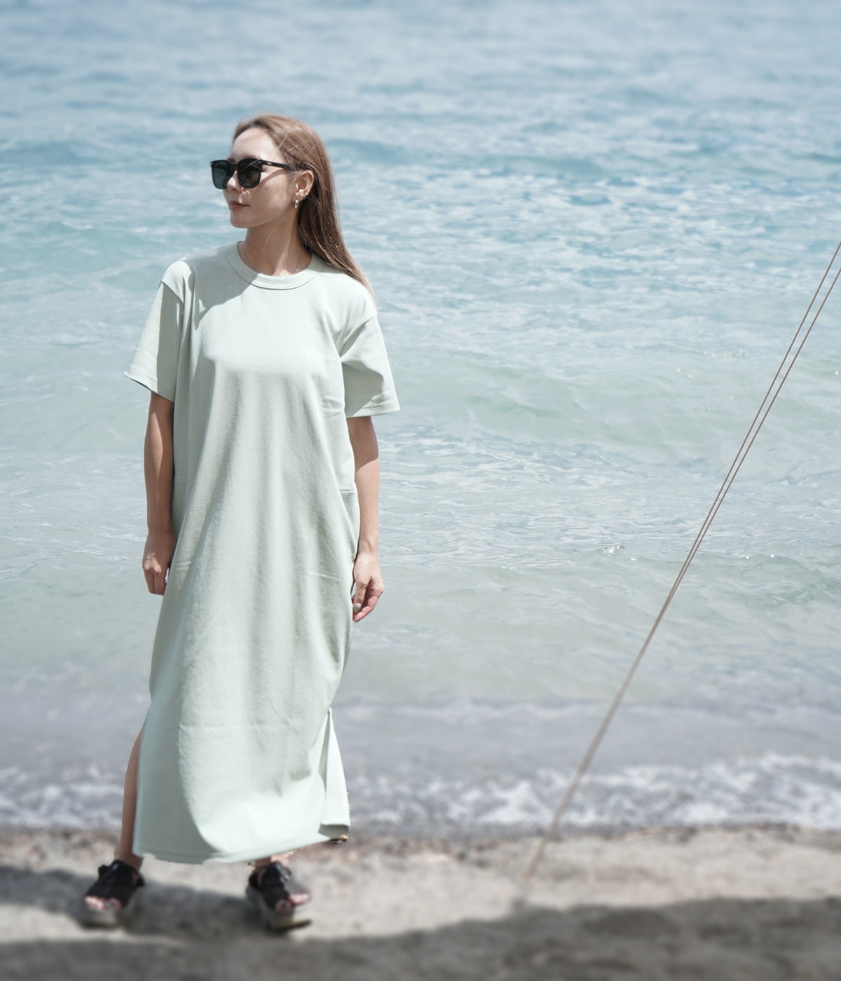 POPCORN KNIT TEE-DRESS