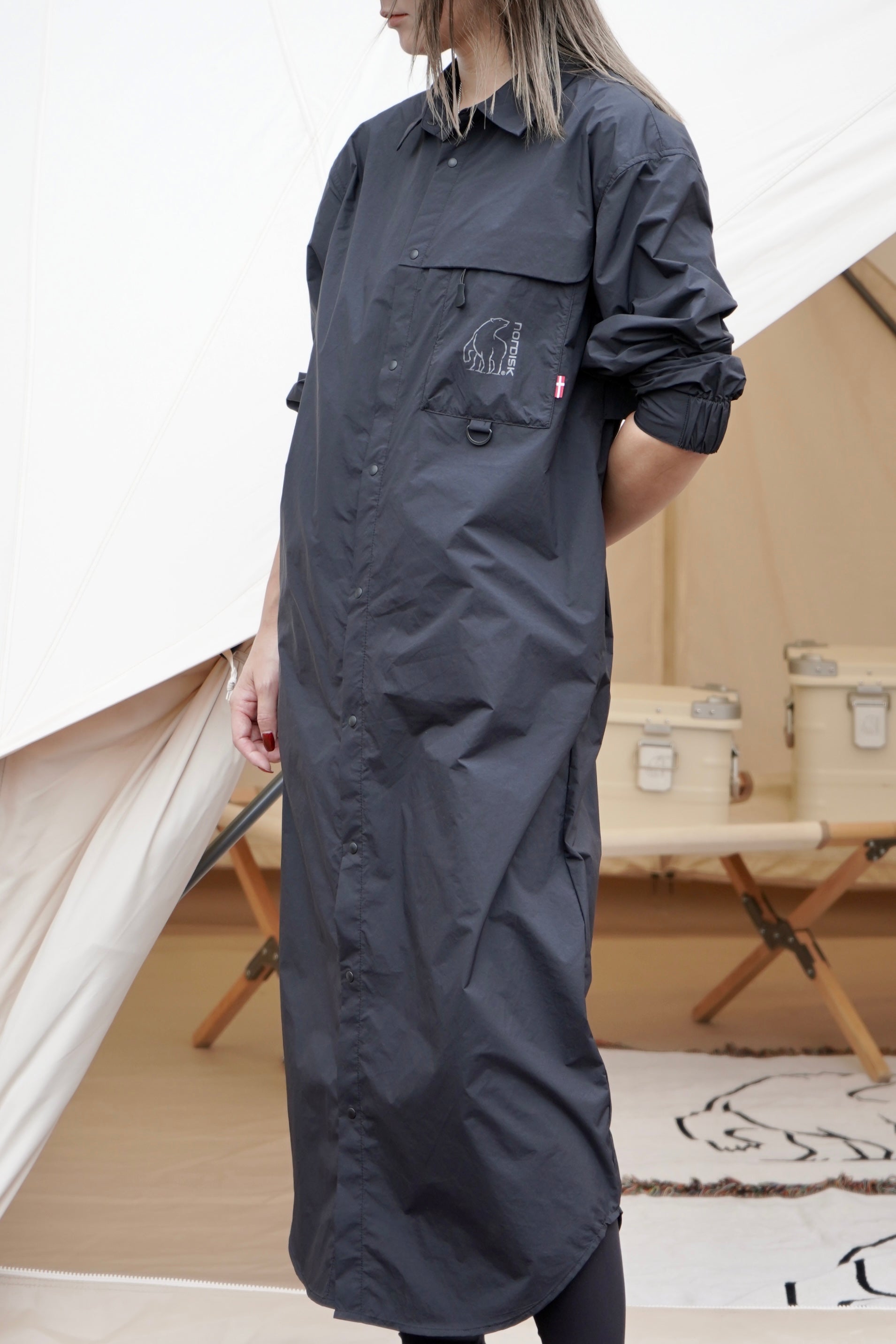 NYLON TAFFETA WOMEN'S SHIRTS DRESS