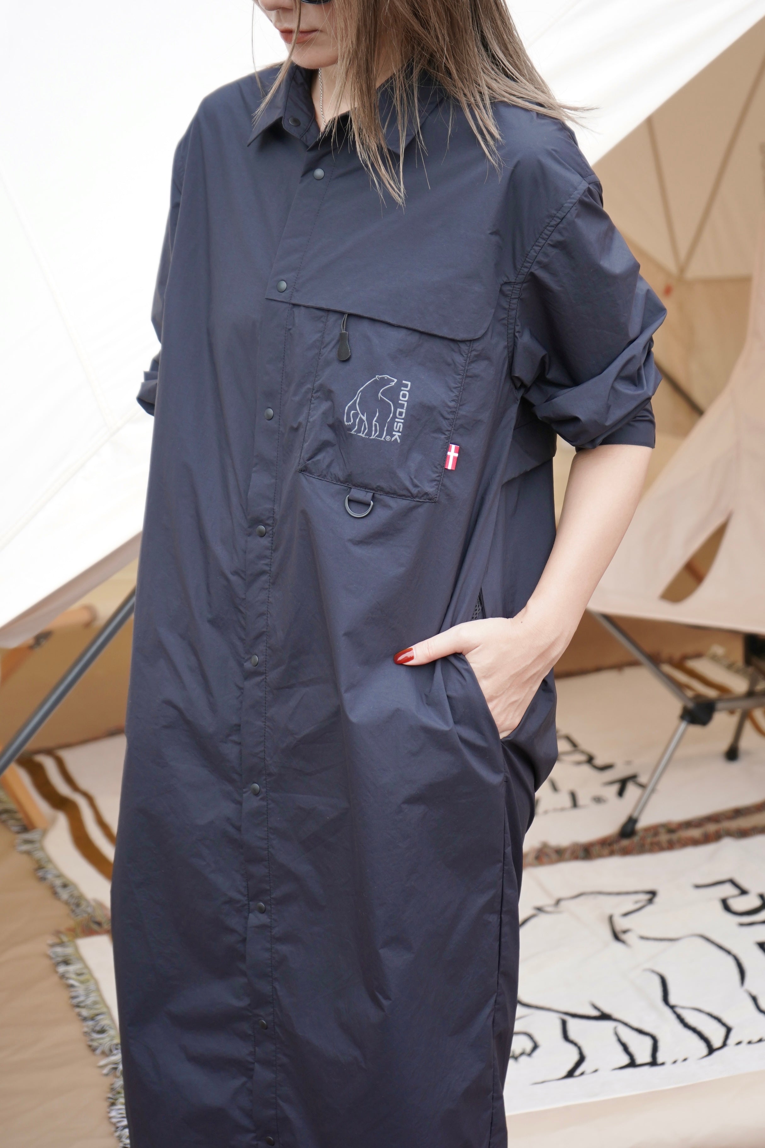 NYLON TAFFETA WOMEN'S SHIRTS DRESS