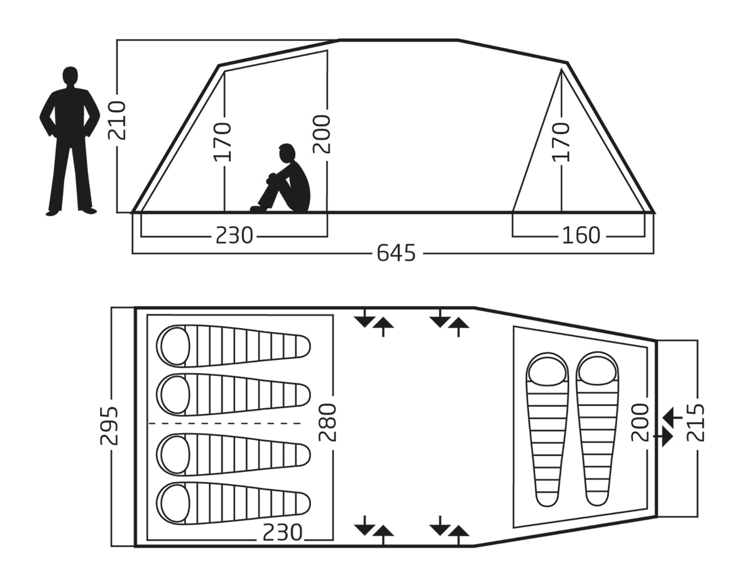 Reisa 6 PU Tent Cashew/Brown