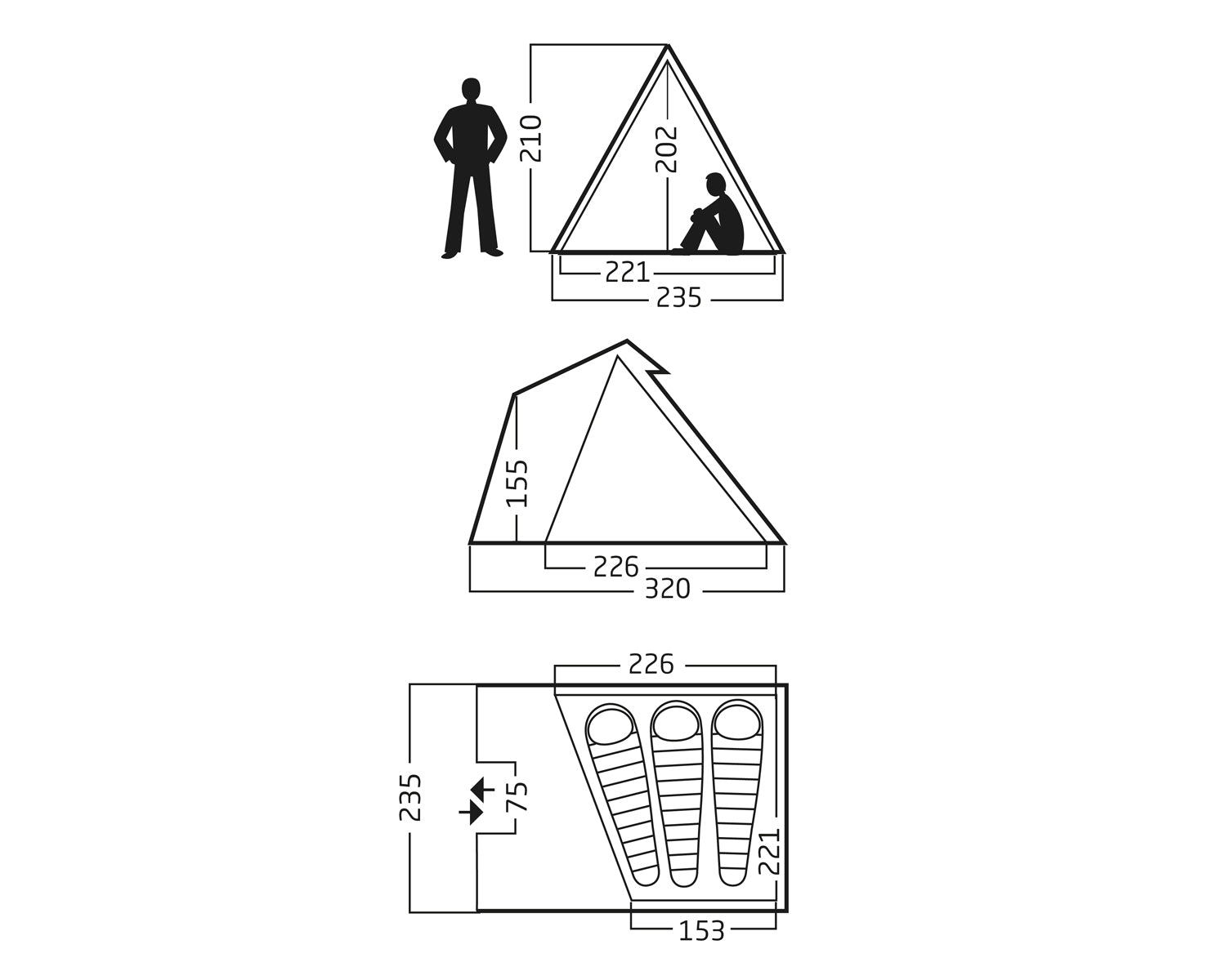 Thrymheim 3 Square Tipi Tent