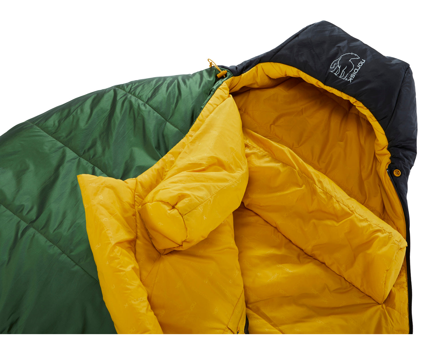 Gormsson -2° Curve sleeping bag - Artichoke Green/Mustard Yellow/Black